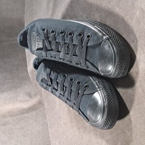 Converse Chuck Taylor All Star Ox Low Mono Black Lace Up Sneakers VG US 8.5